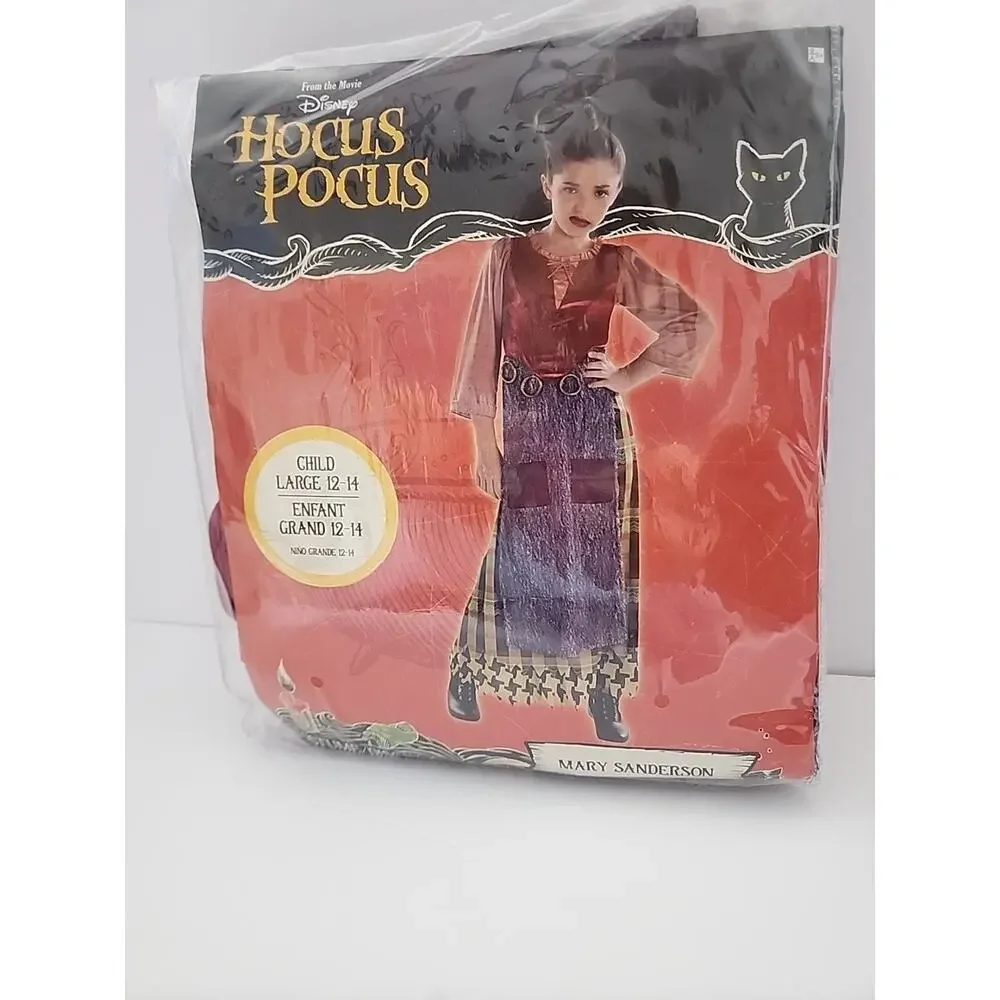 Party City Hocus Pocus Mary Sanderson Halloween Costume Girls L 12/14 NWT
